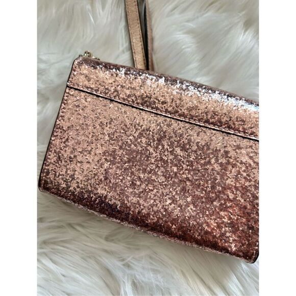 KATE SPADE NEW YORK pale pink GLITTER crossbody bag retails for $350 - Picture 6 of 9